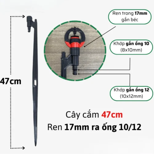 cay cam bec 47cm ren 17mm ra ong 10 12mm