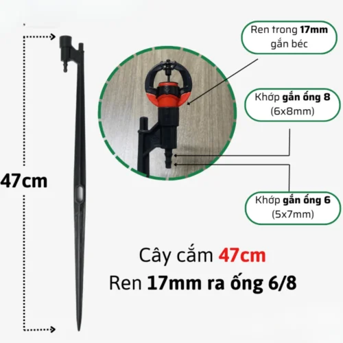cay cam bec 47cm ren 17mm ra ong 6 8mm