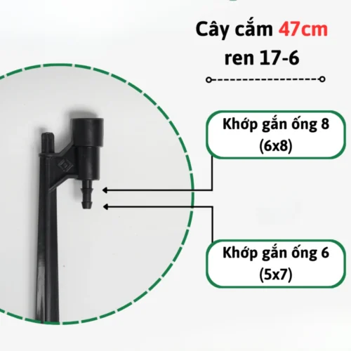 kho gan cay cam bec tuoi 47cm ren 17mm ra ong 6 8mm